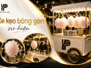 xe kẹo bông gòn sự kiện