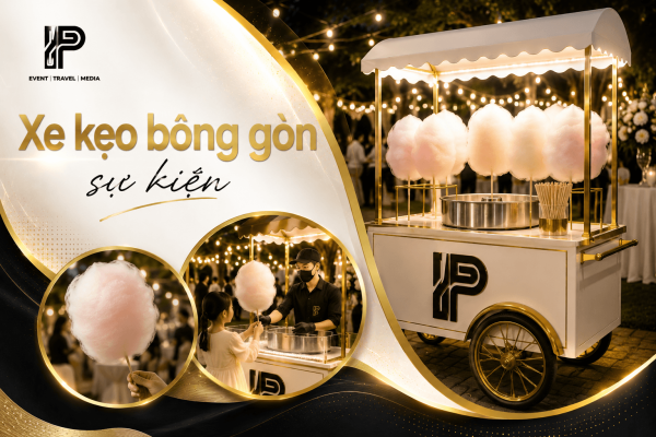 xe kẹo bông gòn sự kiện